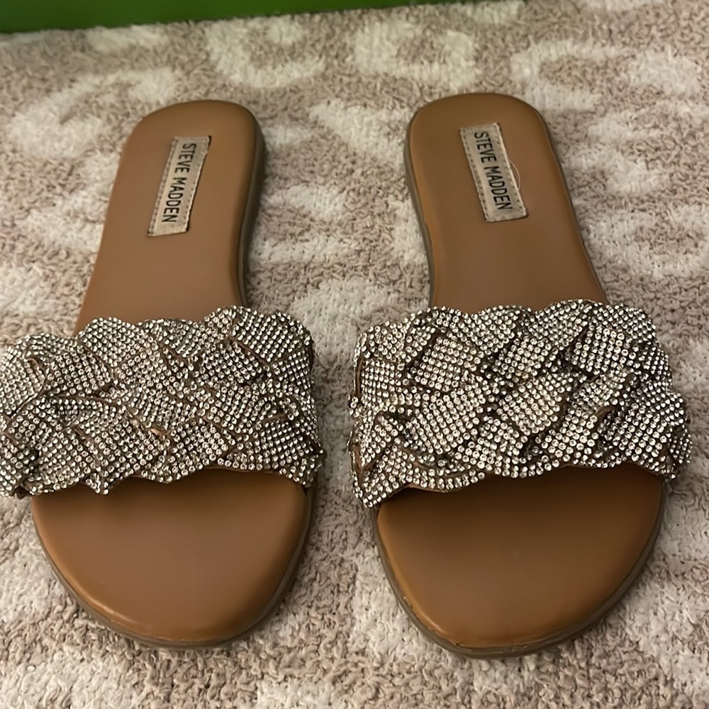 Steve Madden Rhinestone slides - Picture 3 of 4